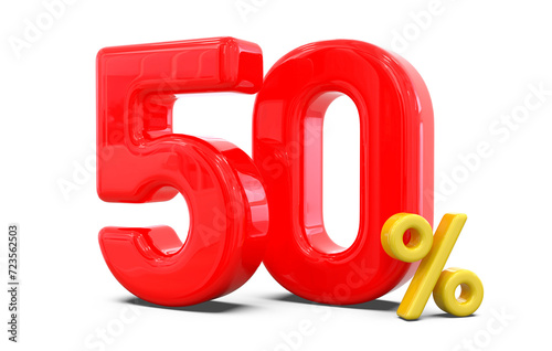 50 Percent off Promotion Sale Off in Red 3d