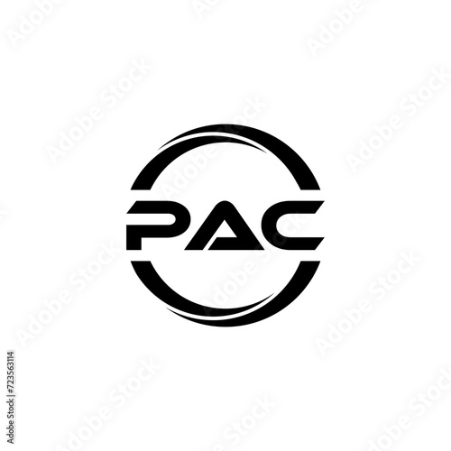 PAC letter logo design with white background in illustrator, cube logo, vector logo, modern alphabet font overlap style. calligraphy designs for logo, Poster, Invitation, etc. photo