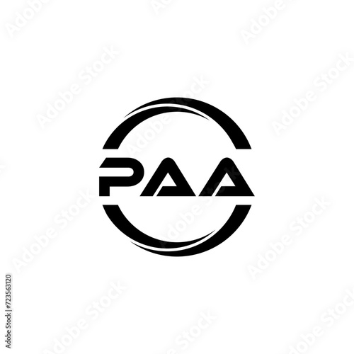 PAA letter logo design with white background in illustrator, cube logo, vector logo, modern alphabet font overlap style. calligraphy designs for logo, Poster, Invitation, etc.