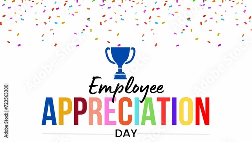 Employee Appreciation Day colorful typography design with confetti