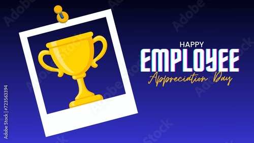 Happy Employee Appreciation Day concept with trophy design
