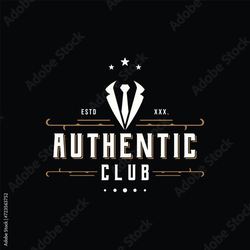 Vintage style masculine gentlemen logo template design.Logo for labels, clothing and men. photo