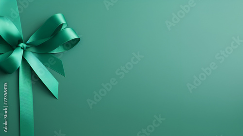 a premium image of beautiful gift box with green background, generative ai
