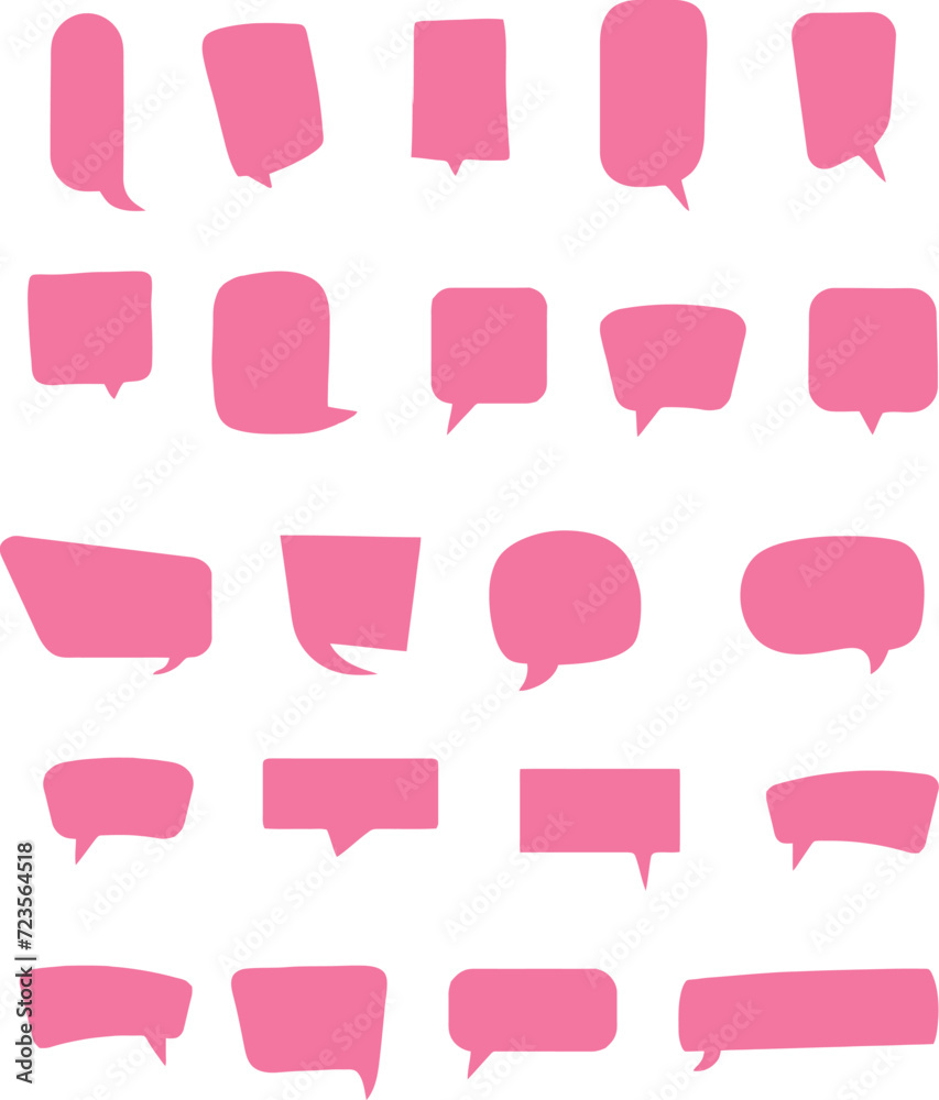 set of Speech bubbles for talk, dialogue, decoration. Vector illustration. purple colour set of Speech bubbles for talk, dialogue, decoration. Vector illustration. purple colour