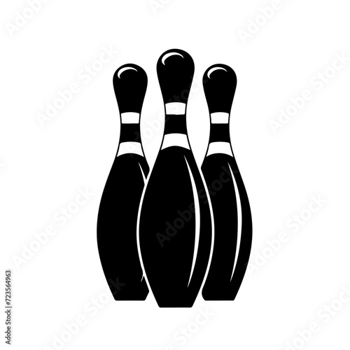 d bowling pins Logo Monochrome Design Style