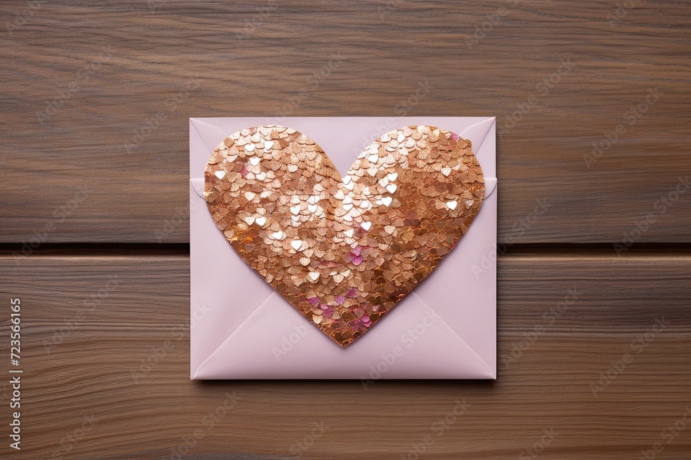 Love Letter with Heart-Shaped Envelope and Glittery Heart Insert Love Letter with Heart-Shaped Envelope and Glittery Heart Insert