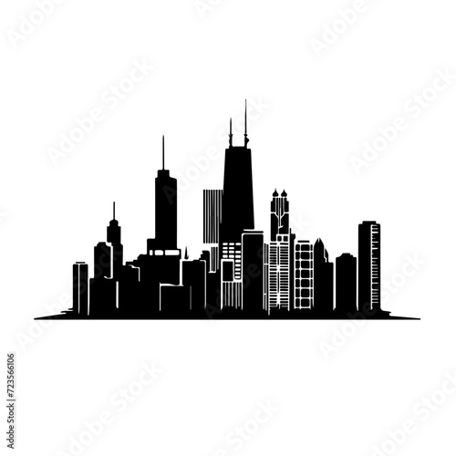 Chicago Skyline Logo Monochrome Design Style photo