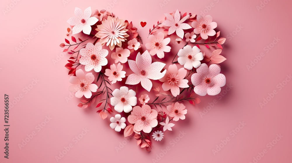 Heart of Flowers - Pink and White Bouquet
