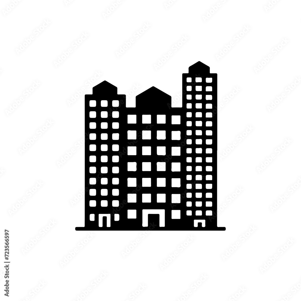 City Building Logo Monochrome Design Style