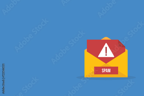 Spamming mailbox icon. Email hacking and spam warning symbol. EPS10 Vector Illustration.