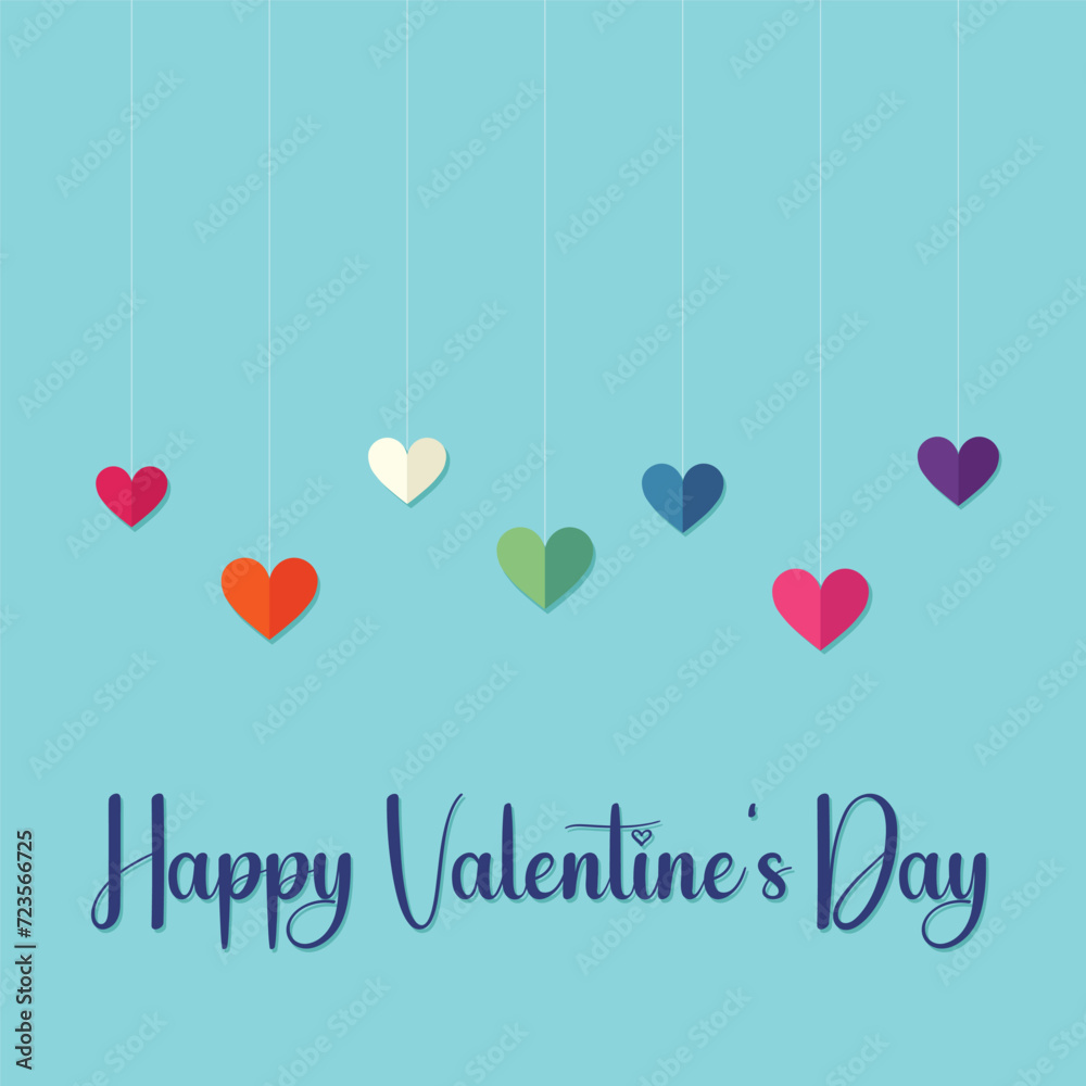 Happy valentines day social media post illustration
