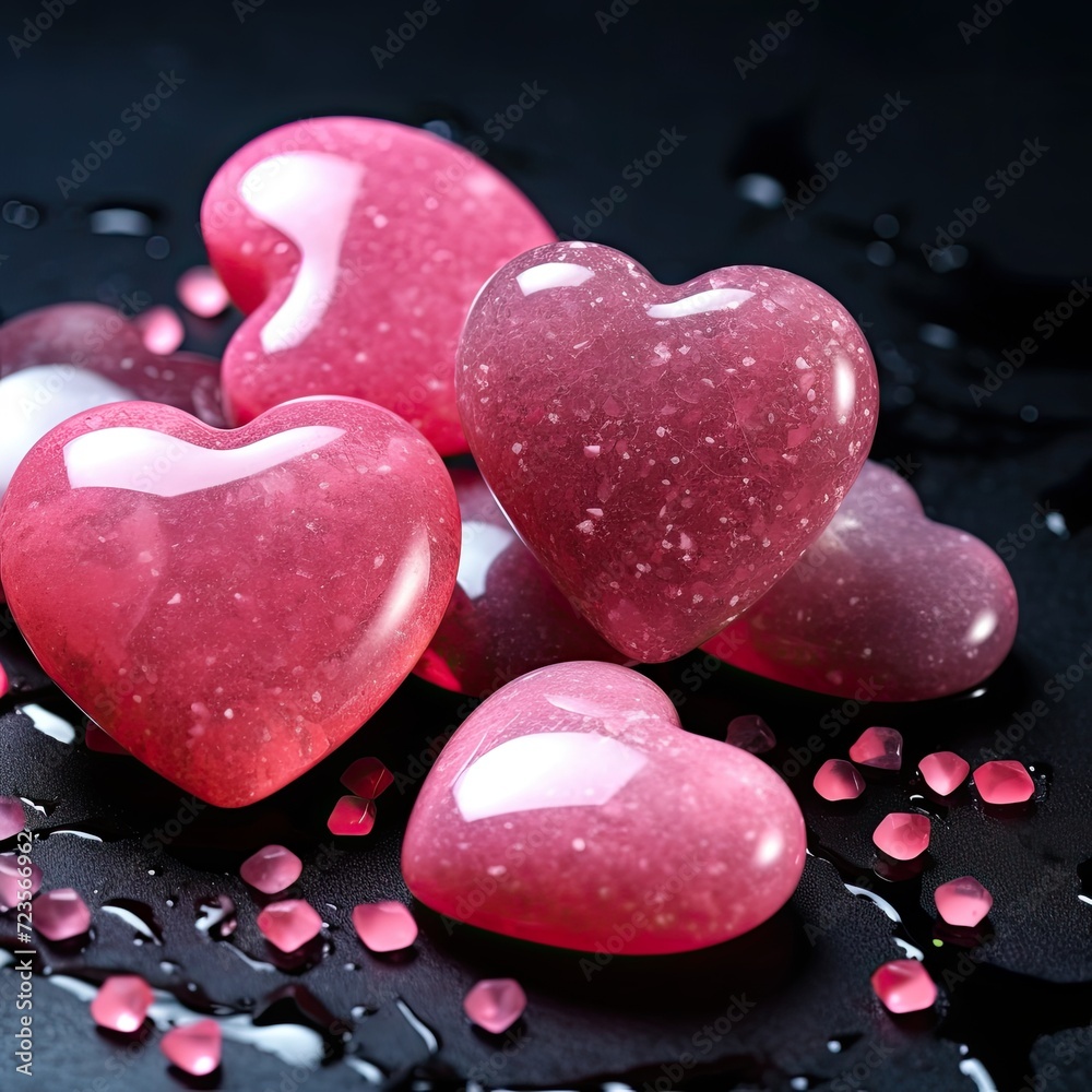 Obraz premium Rose-tinted Heart Decorations