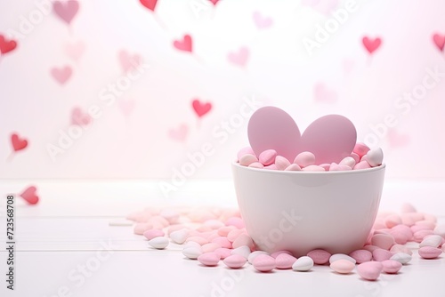 Heart-Shaped Bowls with Marshmallows - Valentine's Day Decoration © shelbys