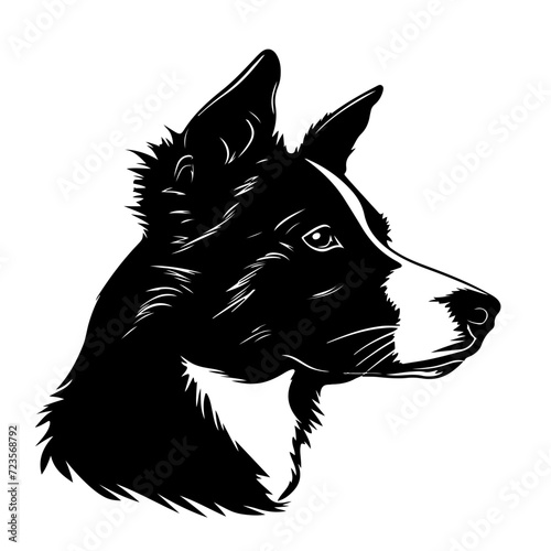 Dog Head Side View Logo Monochrome Design Style