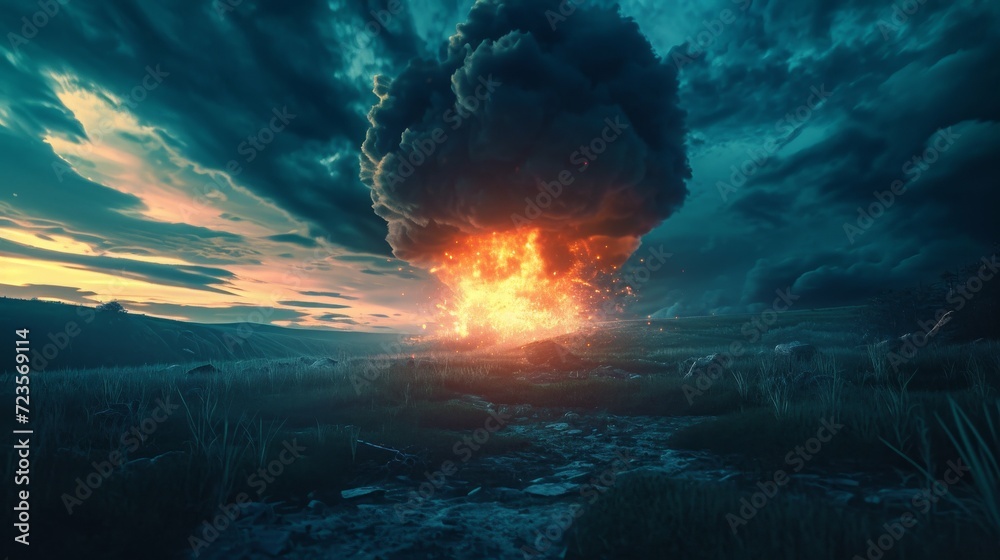 War Bomb Exploding Huge bomb explosion destroy everything near it, Massive fire explosion ...