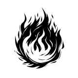 Fire Ball Logo Monochrome Design Style
