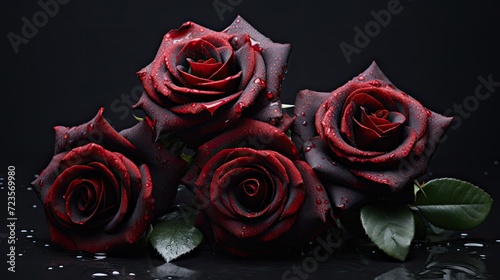 Beautiful Red Roses in a Greyish-Black Vase