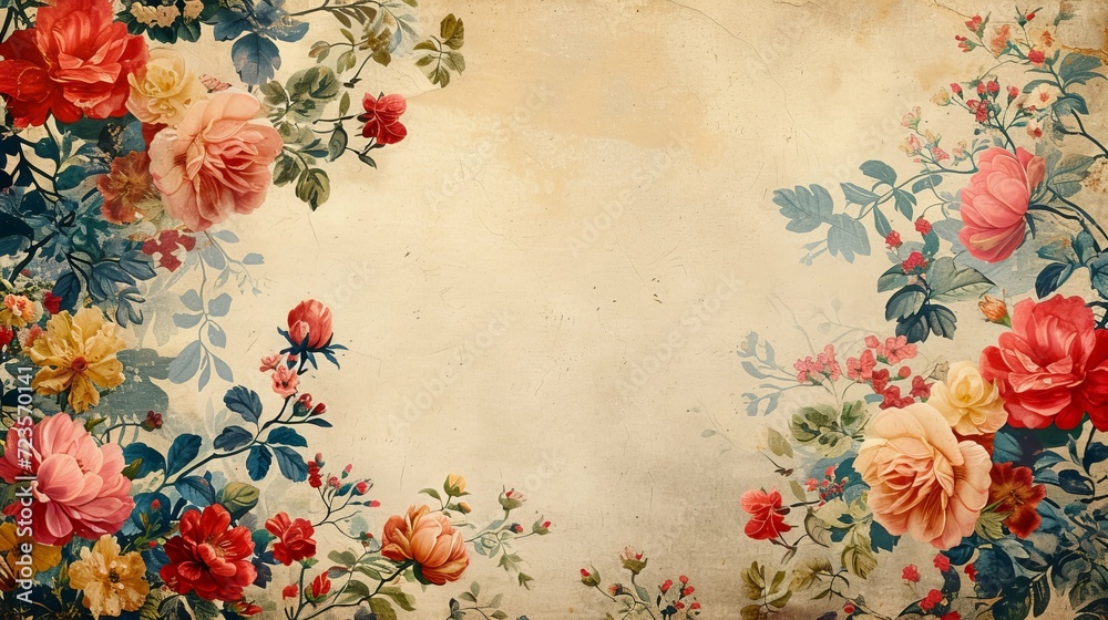 digital paper design, victorian style, distressed textures and charming patterns with delicate garden themes and floral prints, in the style of vintage interior design. Bright colourful flowers. digital paper design, victorian style, distressed textures and charming patterns with delicate garden themes and floral prints, in the style of vintage interior design. Bright colourful flowers.