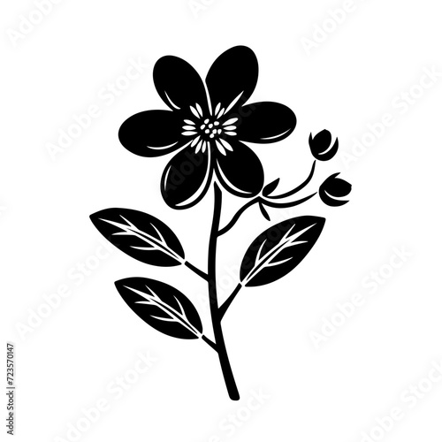 Fototapeta Naklejka Na Ścianę i Meble -  Flower Logo Monochrome Design Style