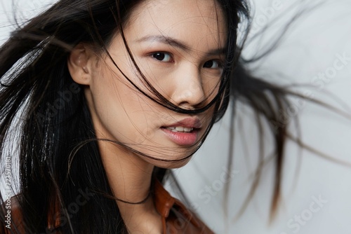 Glamour woman portrait asian fashion hair beauty