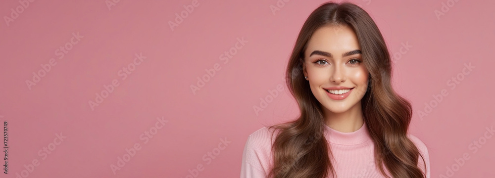Beautiful a good woman nice fashion half body eye contact and space for design Beautiful a good woman nice fashion half body eye contact and space for design