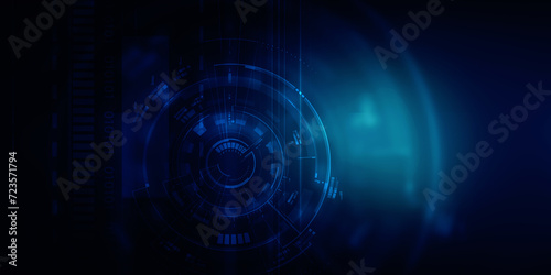 2d illustration Abstract futuristic electronic circuit technology background
