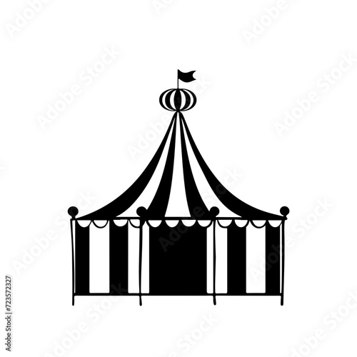Retro Circus Sign Logo Monochrome Design Style