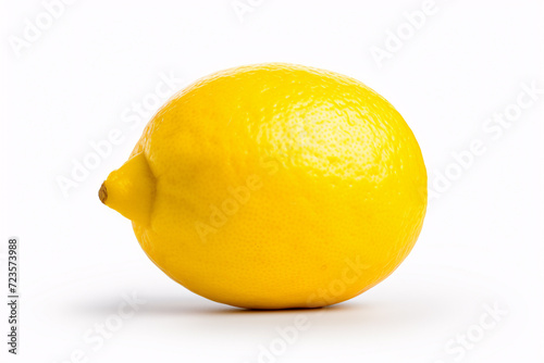 Whole lemon fruit in front of white background