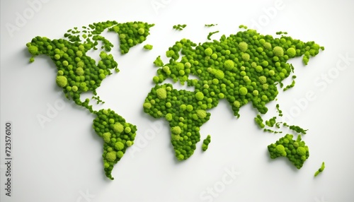 Tree and forest shape of world map. Care of the environment. Eco-friendly concept.