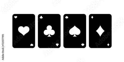 Playing cards icons isolated on white background.