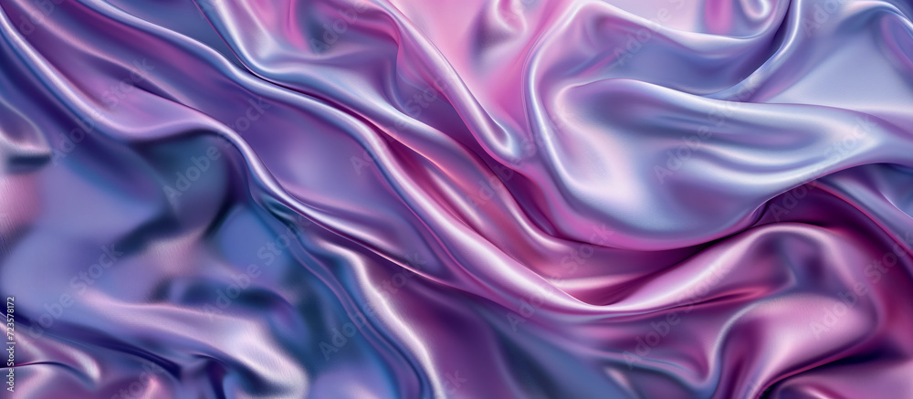 Fototapeta premium Silky satin fabric with pink and blue hues.