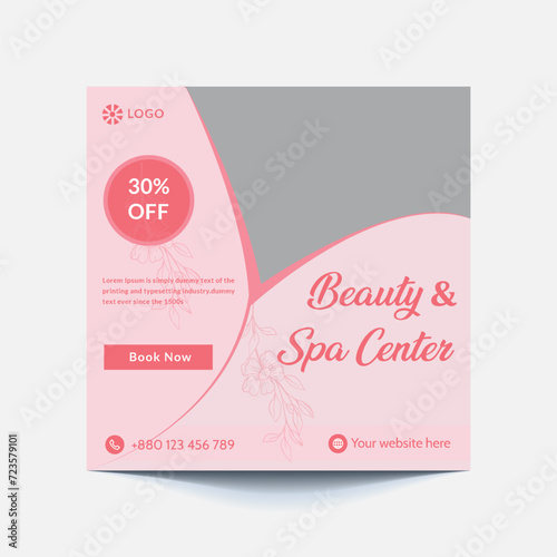 Beauty and Skincare social media template posts for beauty, spa, salon, fashion, cosmetic, and makeup.