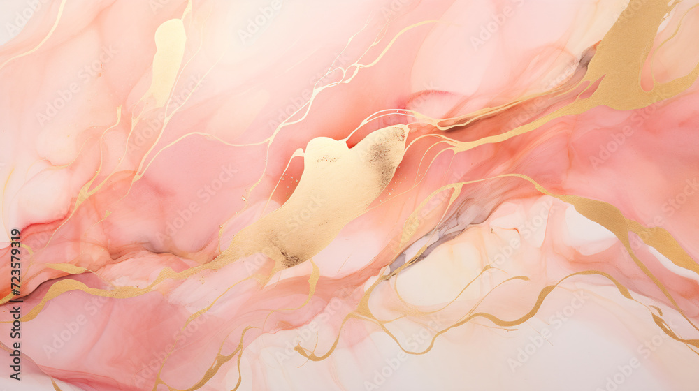 gold and pink abstract marble background
