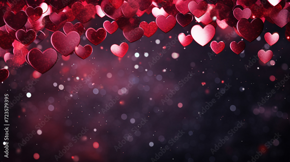 valentine hearts in a glitter background valentine hearts in a glitter background