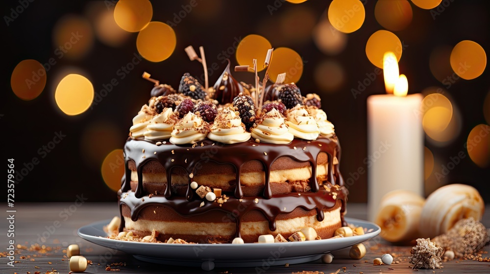 Ultimate Chocolate Stack of Pancakes with Berries and Nuts