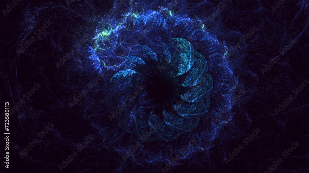 Fototapeta premium 3D rendering abstract blue fractal light background