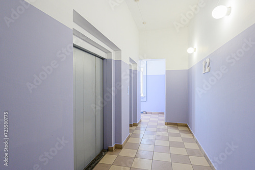 interior public place  house entrance. doors  walls  corridors staircase