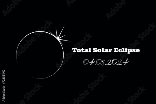 April 8th 2024 total solar eclipse illustration