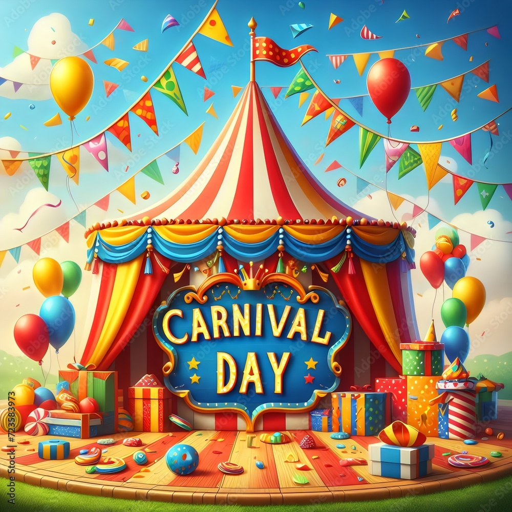 carnival with a Ferris wheel in the background Generative Ai carnival with a Ferris wheel in the background Generative Ai
