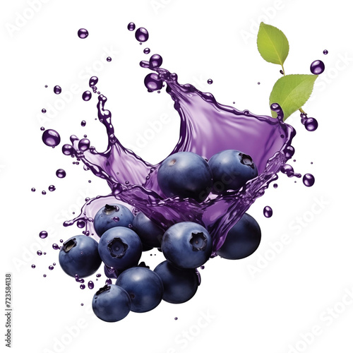 realistic fresh ripe acai with slices falling inside swirl fluid gestures of milk or yoghurt juice splash png isolated on a white background with clipping path. selective focus photo