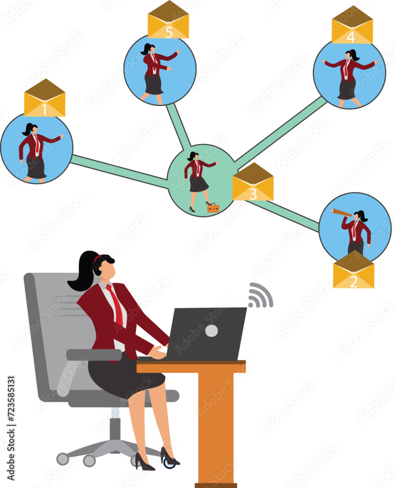 Message, Laptop, On The Move, Social Media, Working, Businesswoman Message, Laptop, On The Move, Social Media, Working, Businesswoman