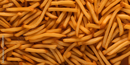 Delicious Photo realistic Seamless Pattern with Fries Background French Fries Image Ai Generative