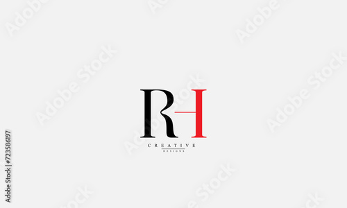 Alphabet letters Initials Monogram logo RH HR R H photo