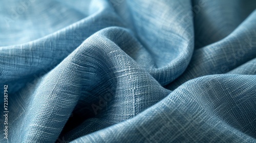 French blue square with a woven fabric texture, showcasing detailed, realistic fabric weaves