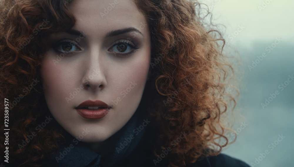 The girl looks unrecognizable because of her washed out face, but the curly hair still peeks through around her The girl looks unrecognizable because of her washed out face, but the curly hair still peeks through around her