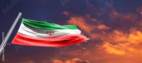 The national flag of the Islamic Republic of Iran. country in West Asia. photo