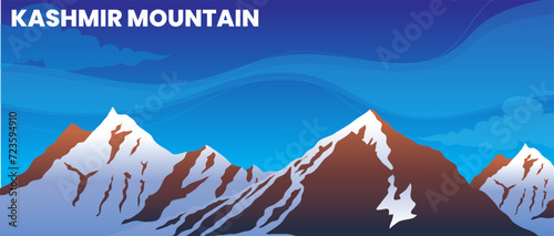 jammu kashmir travel tourism beautiful mountain landscape vector