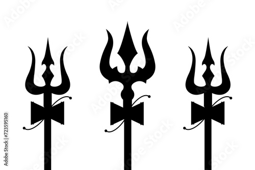 lord shiva trishul silhouette vector
