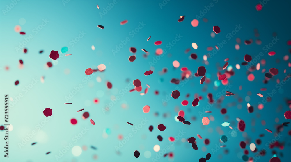 colorful confetti falling on a blue background colorful confetti falling on a blue background