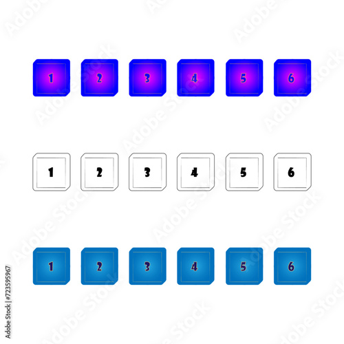 D6 Dice Icon for Boardgame. Line and gradient style.